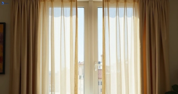 Dusty and dull curtains in gymea-nsw before steam cleaning